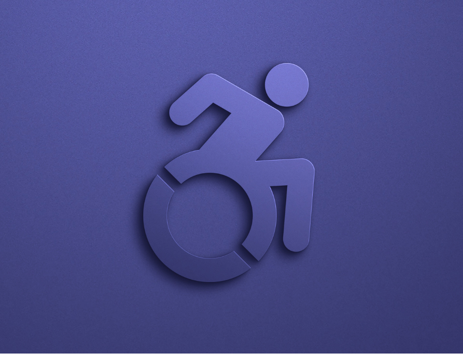 Symbol eines Rollstuhlfahrers in Aktion