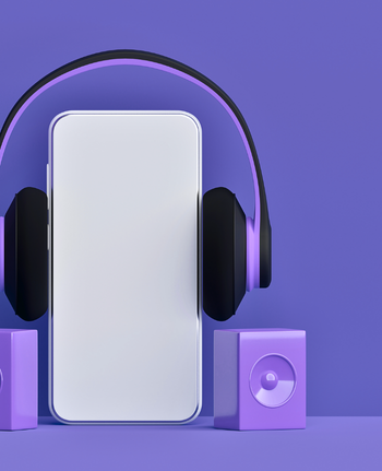 Mobiltelefon mit Kopfhörern