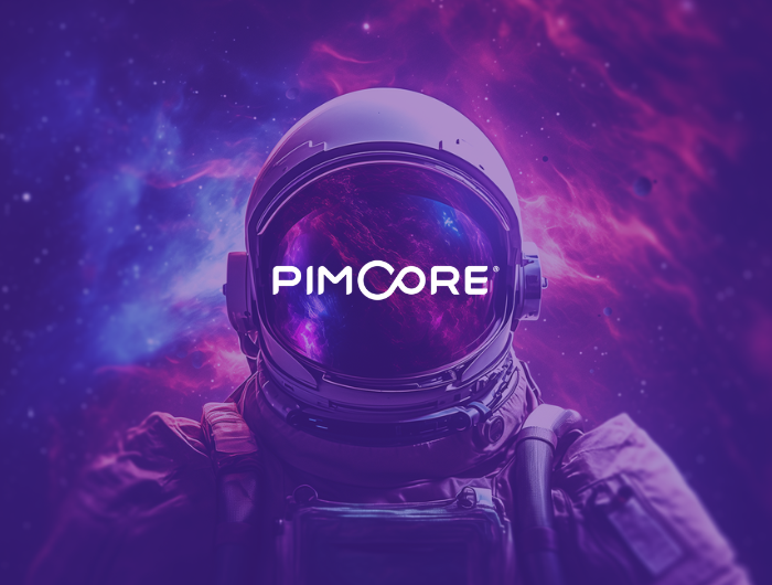 Bild eines Astronauten mit Pimcore Logo im Visier